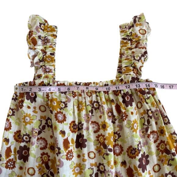 Lush Fall Retro Floral Print Ruffle Tiered Mini Dress Frock Women’s Size Small - Picture 3 of 6